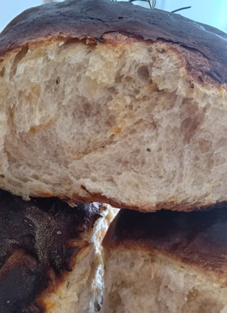 Freshly baked brioche with chestnuts and butternut squash.