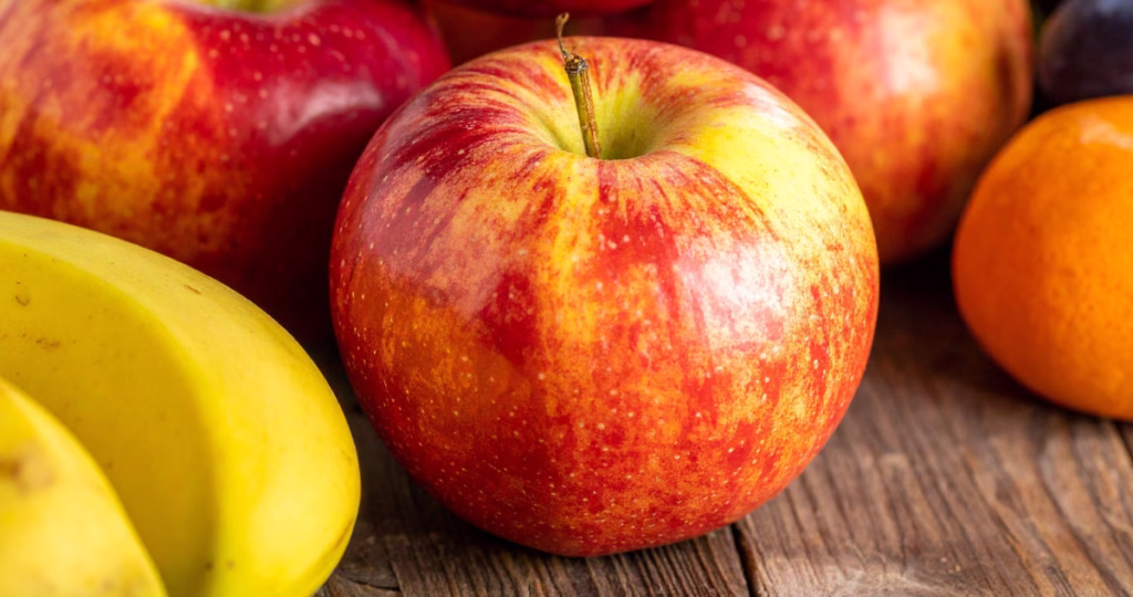 Platanos y manzanas - ingredientes del moelleux sin azucar ni harina